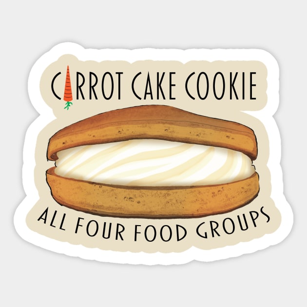 Carrot Cake Cookie - All 4 Food Groups Sticker by WearInTheWorld